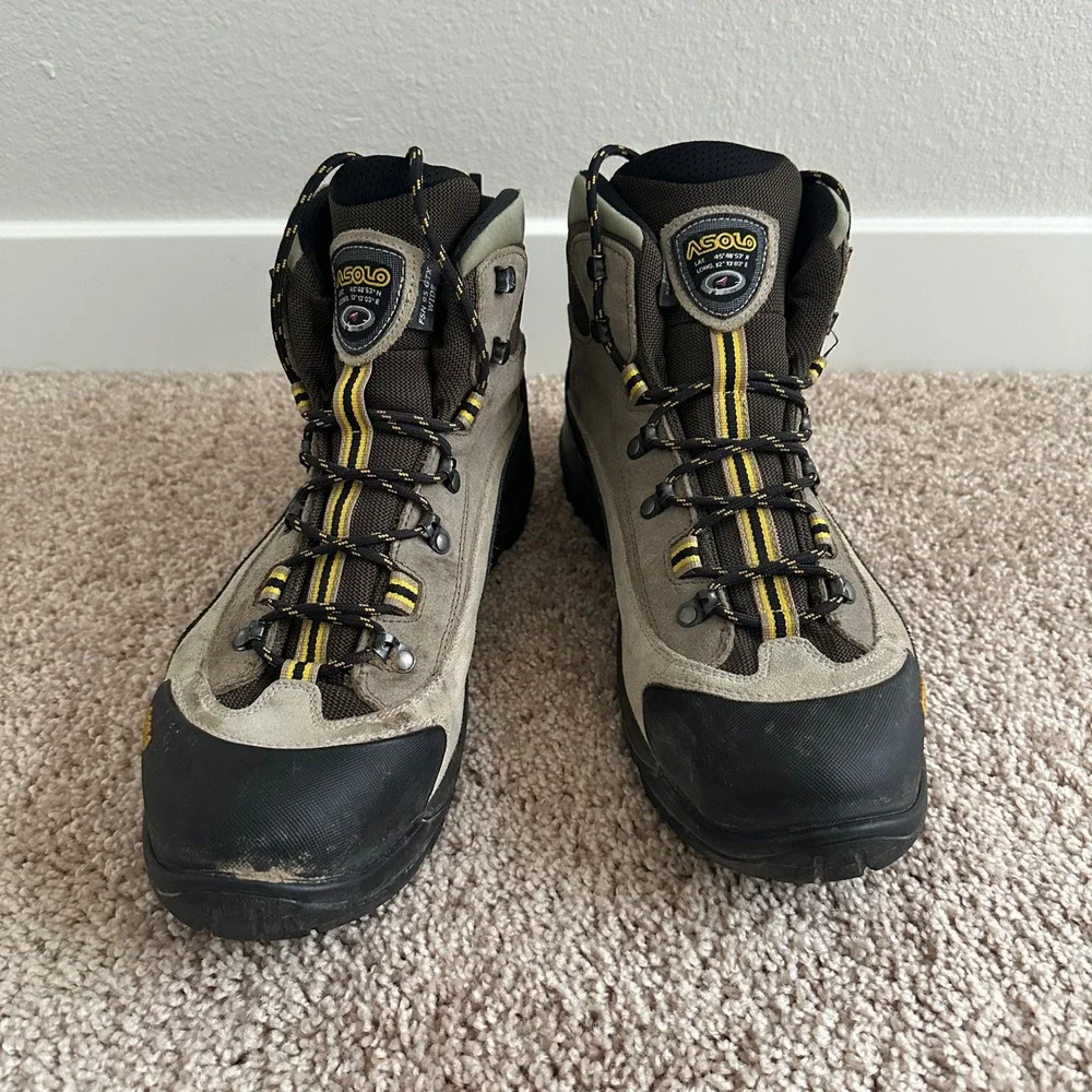 Asolo FSN 95 GTX Hiking Boots Mens 14 Brown Gore-Tex Waterproof Suede Cordura